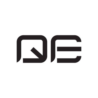qe ilk harf vektör logo simgesi
