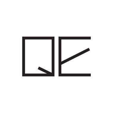 qe ilk harf vektör logo simgesi