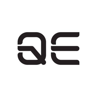 qe ilk harf vektör logo simgesi