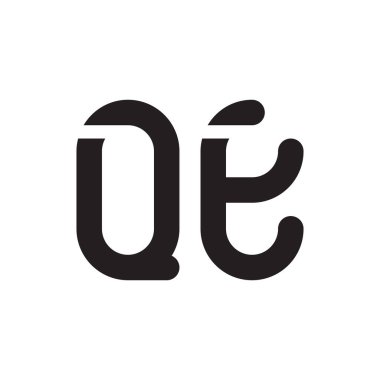 qe ilk harf vektör logo simgesi