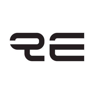 qe ilk harf vektör logo simgesi