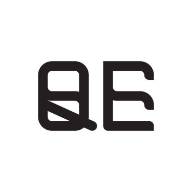 qe ilk harf vektör logo simgesi