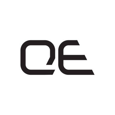 qe ilk harf vektör logo simgesi