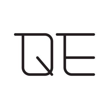 qe ilk harf vektör logo simgesi