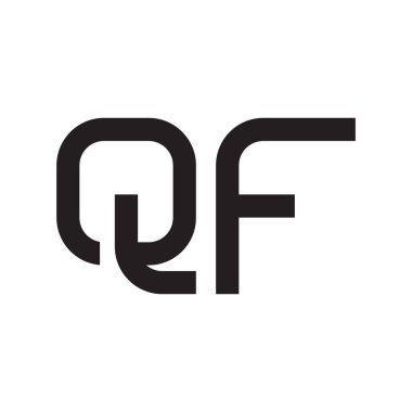 qf ilk harf vektör logo simgesi