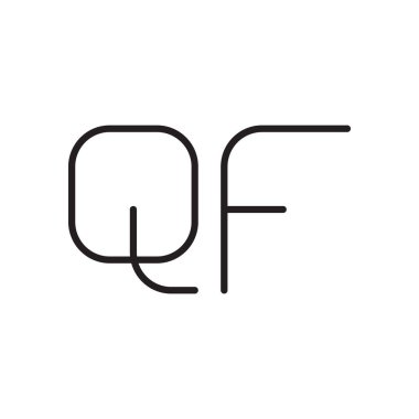 qf ilk harf vektör logo simgesi