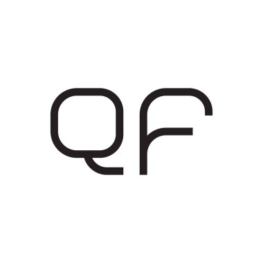 qf ilk harf vektör logo simgesi