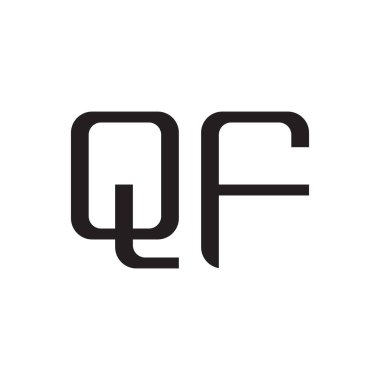 qf ilk harf vektör logo simgesi
