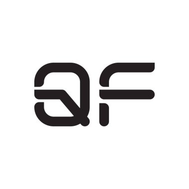 qf ilk harf vektör logo simgesi