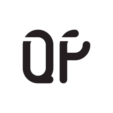 qf ilk harf vektör logo simgesi