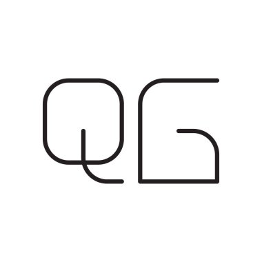 qg ilk harf vektör logo simgesi