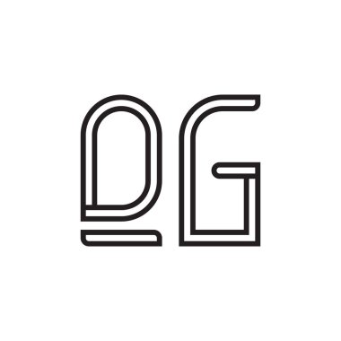 qg ilk harf vektör logo simgesi