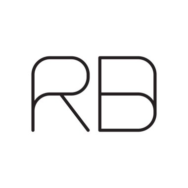 rb ilk harf vektör logo simgesi