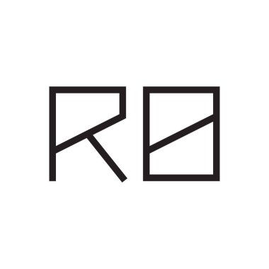 rb ilk harf vektör logo simgesi