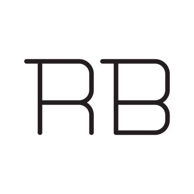 rb ilk harf vektör logo simgesi