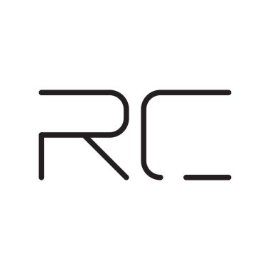 rc ilk harf vektör logo simgesi