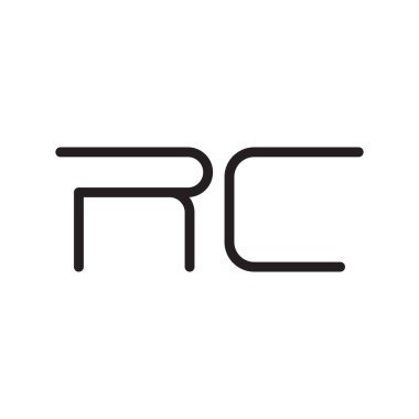 rc ilk harf vektör logo simgesi