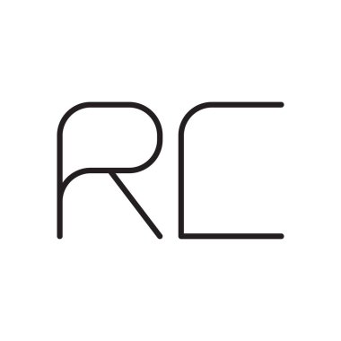 rc ilk harf vektör logo simgesi