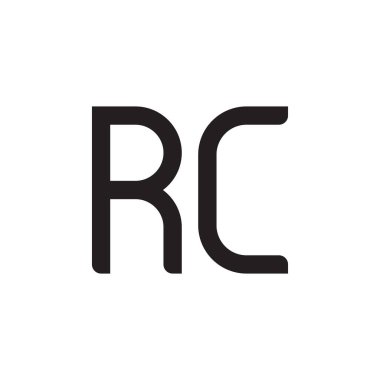 rc ilk harf vektör logo simgesi