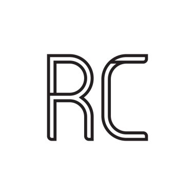 rc ilk harf vektör logo simgesi