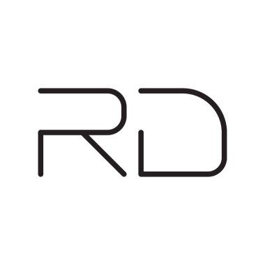 rd ilk harf vektör logo simgesi
