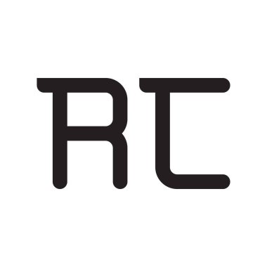 rc ilk harf vektör logo simgesi