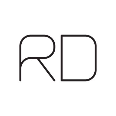 rd ilk harf vektör logo simgesi