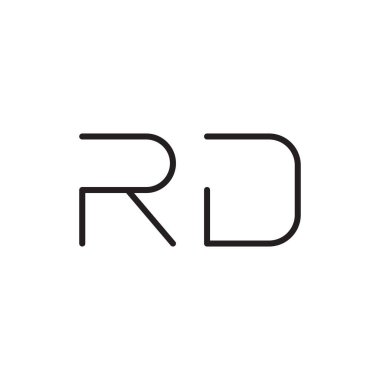 rd ilk harf vektör logo simgesi
