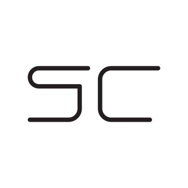 sc ilk harf vektör logo simgesi