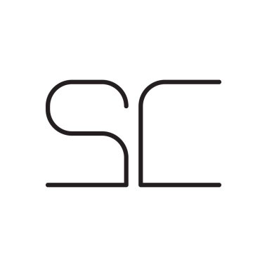 sc ilk harf vektör logo simgesi