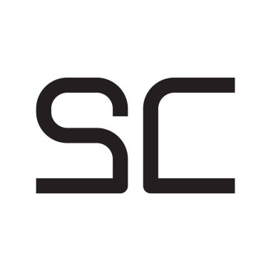 sc ilk harf vektör logo simgesi