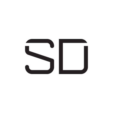sd ilk harf vektör logo simgesi