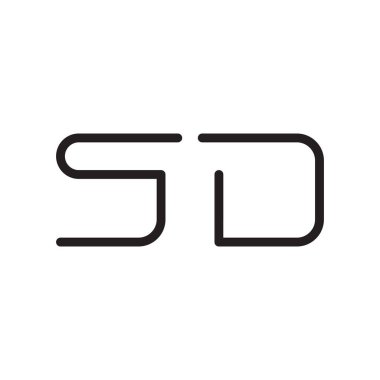sd ilk harf vektör logo simgesi