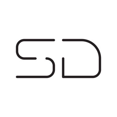 sd ilk harf vektör logo simgesi
