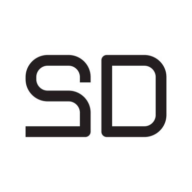 sd ilk harf vektör logo simgesi