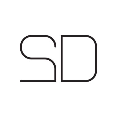 sd ilk harf vektör logo simgesi