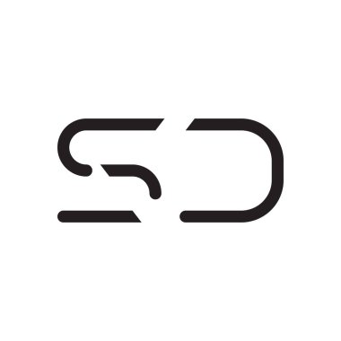 sd ilk harf vektör logo simgesi