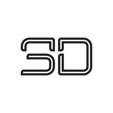 sd ilk harf vektör logo simgesi