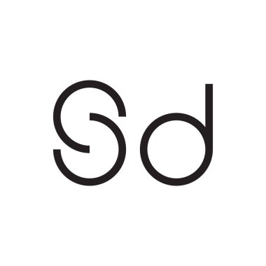 sd ilk harf vektör logo simgesi