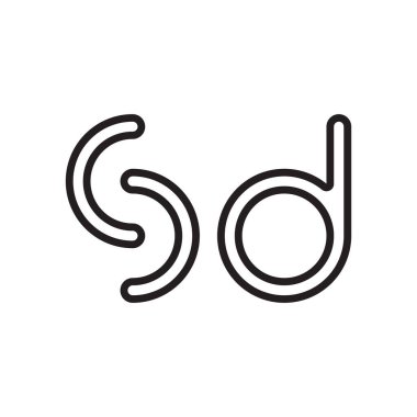 sd ilk harf vektör logo simgesi