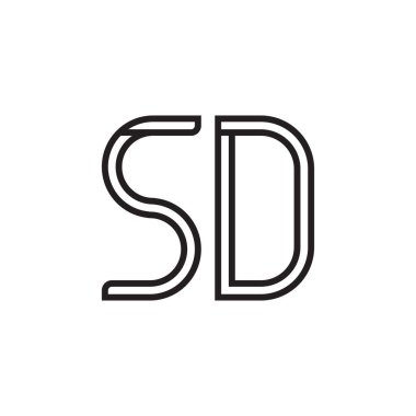 sd ilk harf vektör logo simgesi