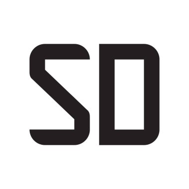sd ilk harf vektör logo simgesi