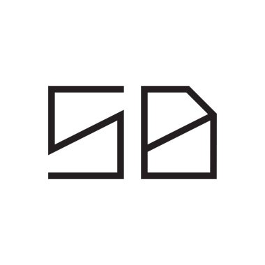sd ilk harf vektör logo simgesi