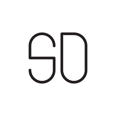 sd ilk harf vektör logo simgesi