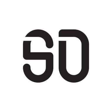 sd ilk harf vektör logo simgesi