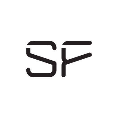 sf ilk harf vektör logo simgesi