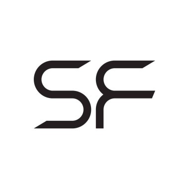 sf ilk harf vektör logo simgesi