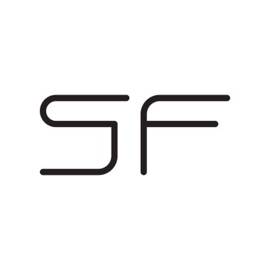 sf ilk harf vektör logo simgesi