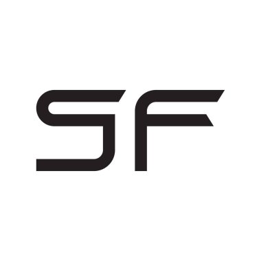 sf ilk harf vektör logo simgesi
