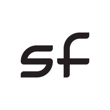 sf ilk harf vektör logo simgesi